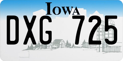 IA license plate DXG725