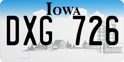 IA license plate DXG726