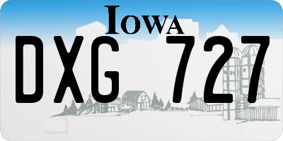 IA license plate DXG727