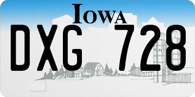 IA license plate DXG728