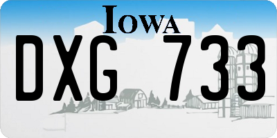 IA license plate DXG733