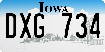 IA license plate DXG734