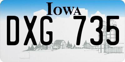 IA license plate DXG735