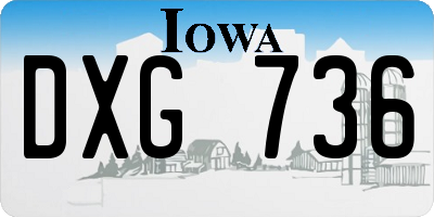 IA license plate DXG736