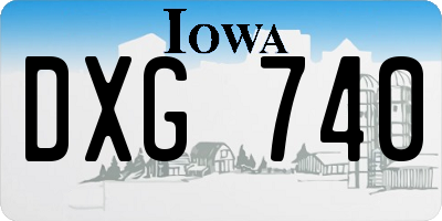 IA license plate DXG740