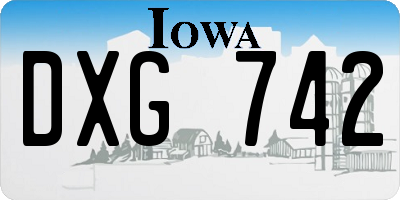 IA license plate DXG742