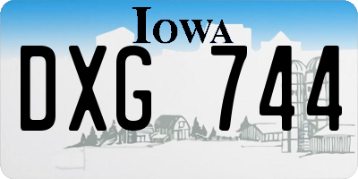 IA license plate DXG744