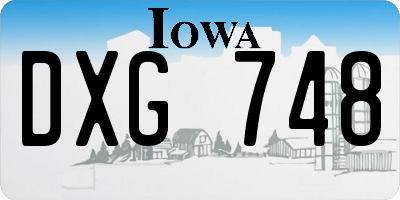 IA license plate DXG748