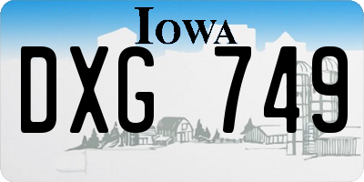 IA license plate DXG749