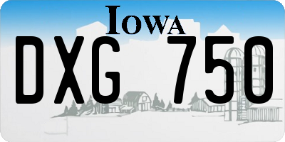 IA license plate DXG750