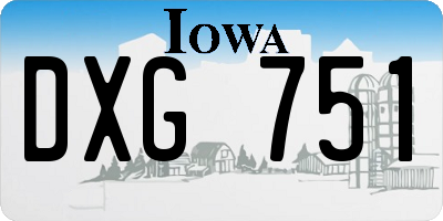 IA license plate DXG751