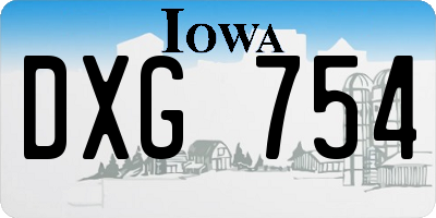 IA license plate DXG754