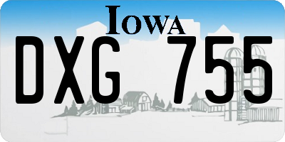 IA license plate DXG755