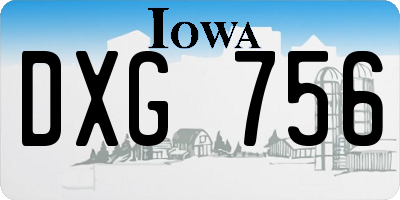 IA license plate DXG756