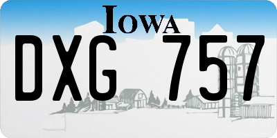 IA license plate DXG757