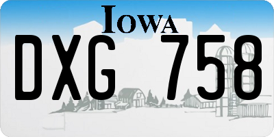IA license plate DXG758