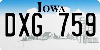 IA license plate DXG759