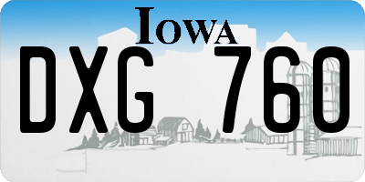 IA license plate DXG760