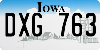 IA license plate DXG763