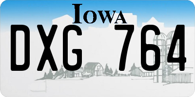 IA license plate DXG764