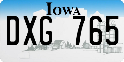 IA license plate DXG765
