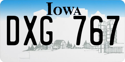 IA license plate DXG767