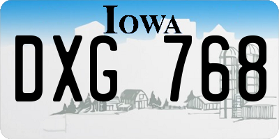 IA license plate DXG768