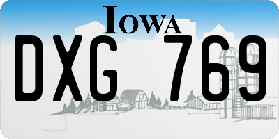 IA license plate DXG769