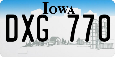 IA license plate DXG770