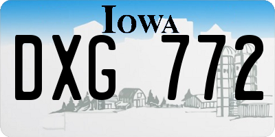 IA license plate DXG772