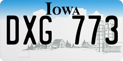 IA license plate DXG773