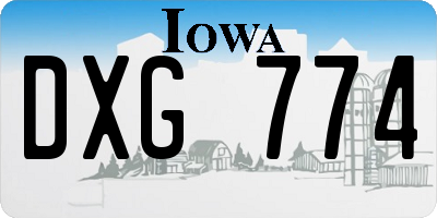 IA license plate DXG774