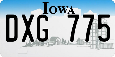 IA license plate DXG775