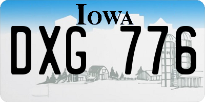 IA license plate DXG776