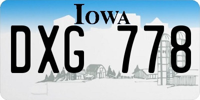 IA license plate DXG778