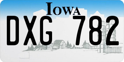 IA license plate DXG782