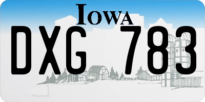 IA license plate DXG783