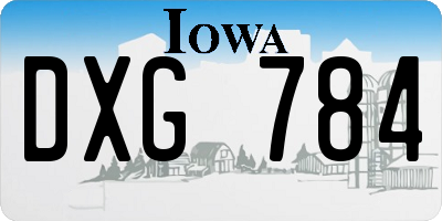 IA license plate DXG784