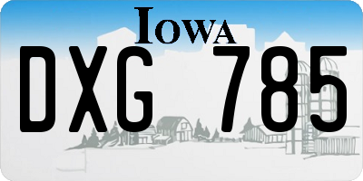 IA license plate DXG785