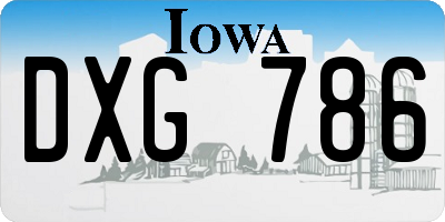 IA license plate DXG786