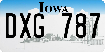 IA license plate DXG787