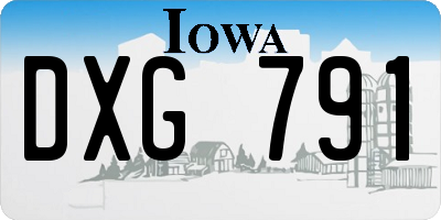 IA license plate DXG791