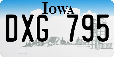 IA license plate DXG795