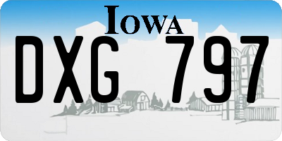 IA license plate DXG797