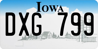 IA license plate DXG799