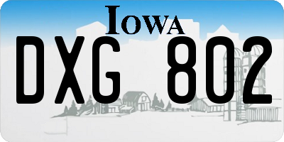 IA license plate DXG802