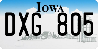IA license plate DXG805