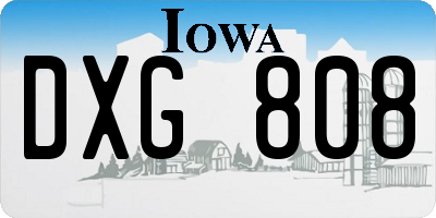 IA license plate DXG808