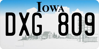 IA license plate DXG809