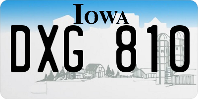 IA license plate DXG810